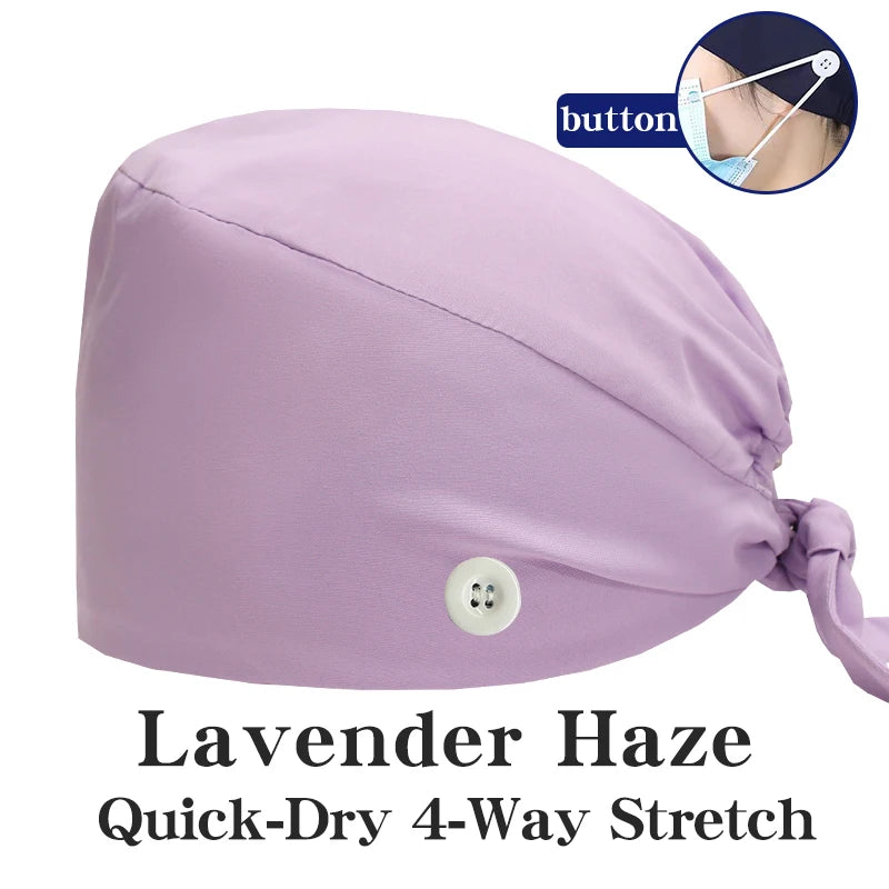 Comfort Band Scrub Cap Lavender Haze Button